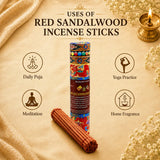Leela Pure Red Sandalwood Incense Sticks Uses for Daily puja and aarti
