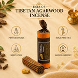 Uses of Tibetan agarwood incense for prayer, mindful practice, meditation and sacred ambience